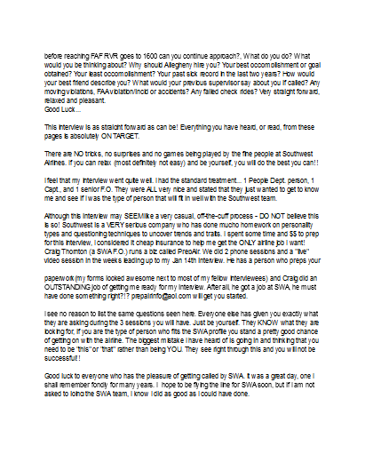 United Airlines Interview Information